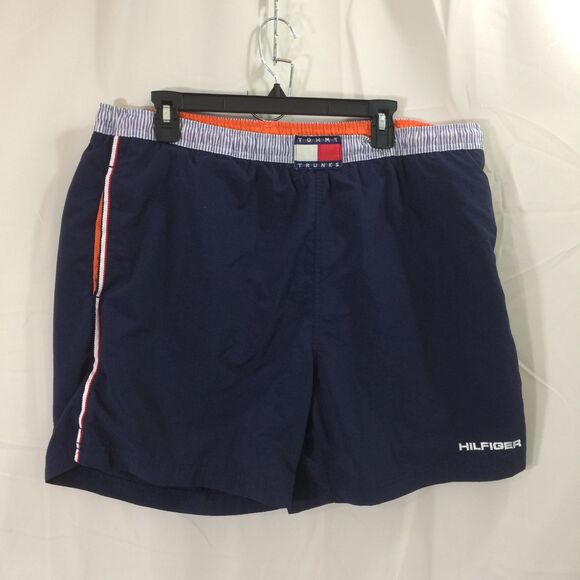 Vintage Y2K Tommy Hilfiger Tommy Trunks Swim Shorts Large Navy